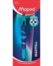 Химикалка Maped Nightfall - 4 цвята, 1 брой в блистер  -1